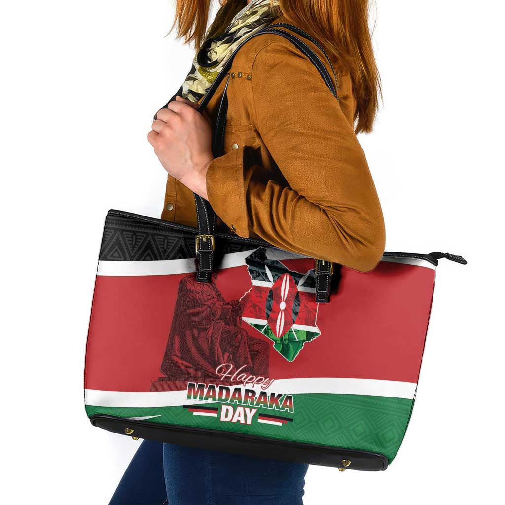 Happy Madaraka Day 2025 Leather Tote Bag Kenya Harambee