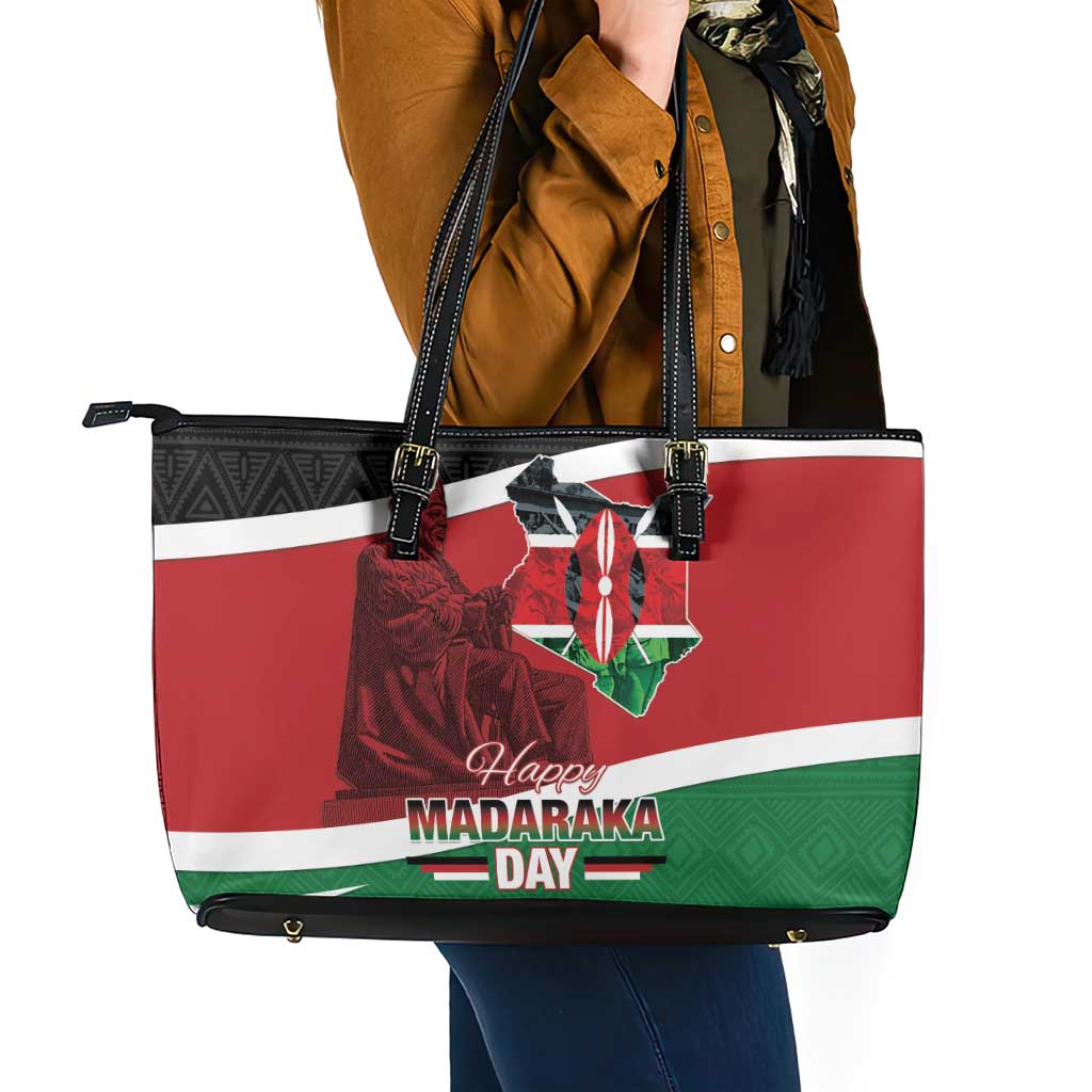 Happy Madaraka Day 2025 Leather Tote Bag Kenya Harambee