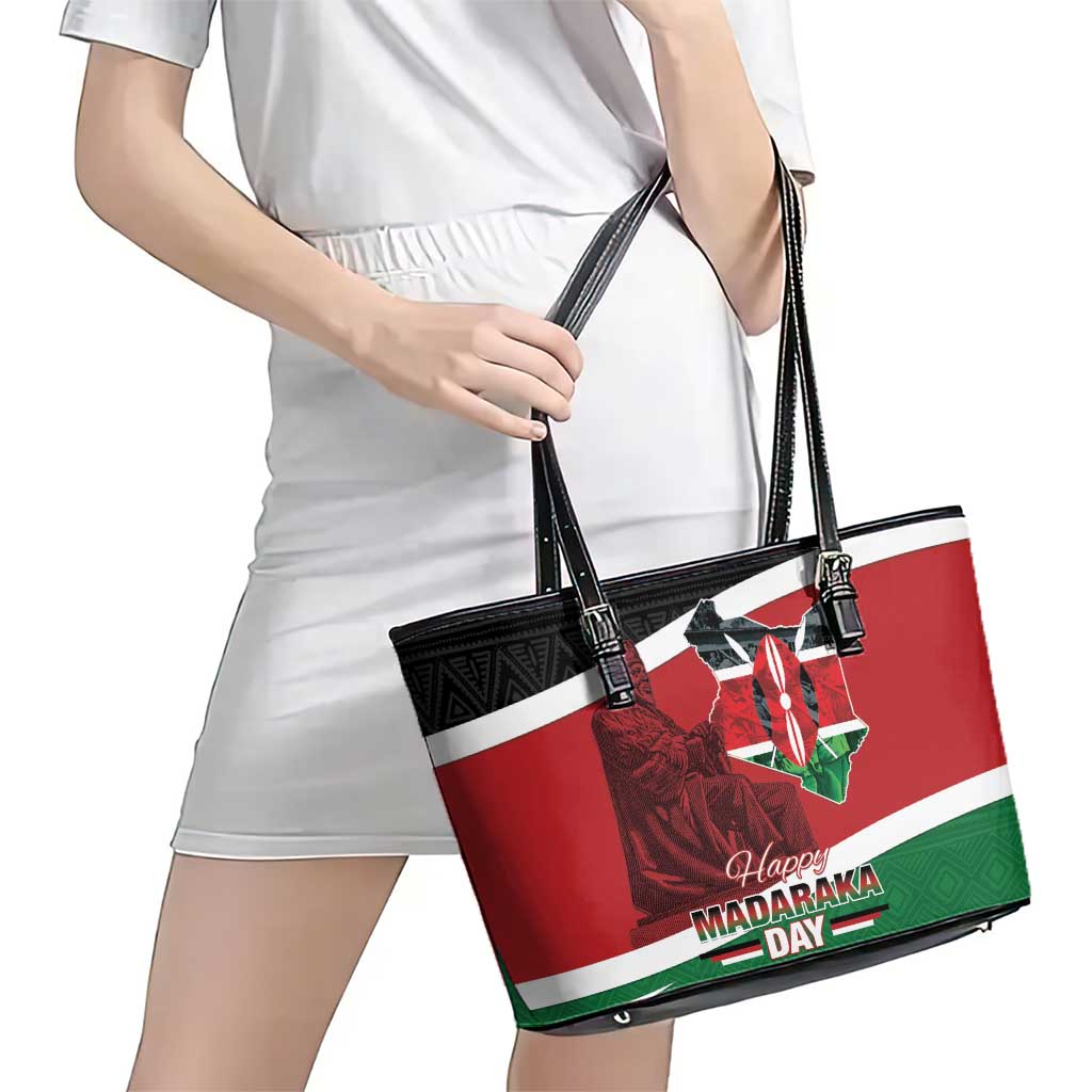 Happy Madaraka Day 2025 Leather Tote Bag Kenya Harambee