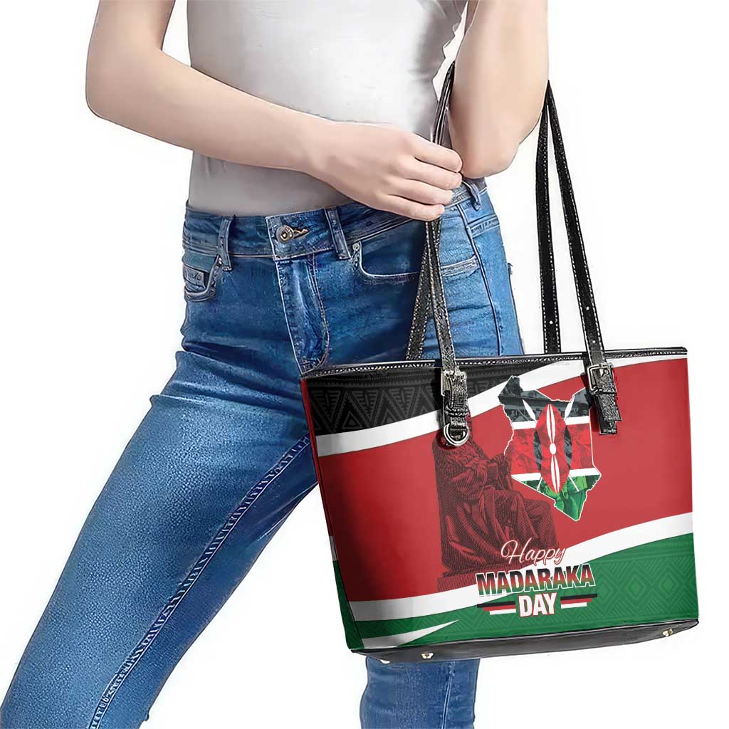 Happy Madaraka Day 2025 Leather Tote Bag Kenya Harambee