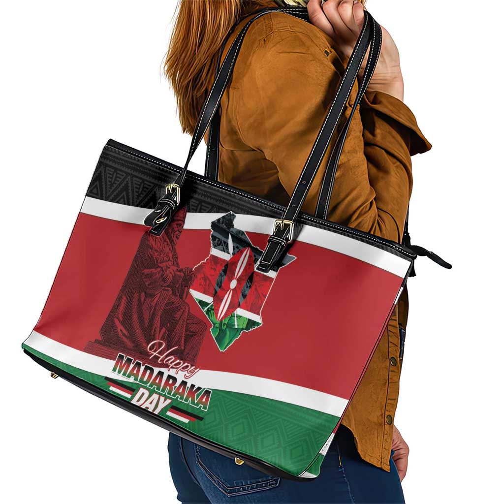 Happy Madaraka Day 2025 Leather Tote Bag Kenya Harambee