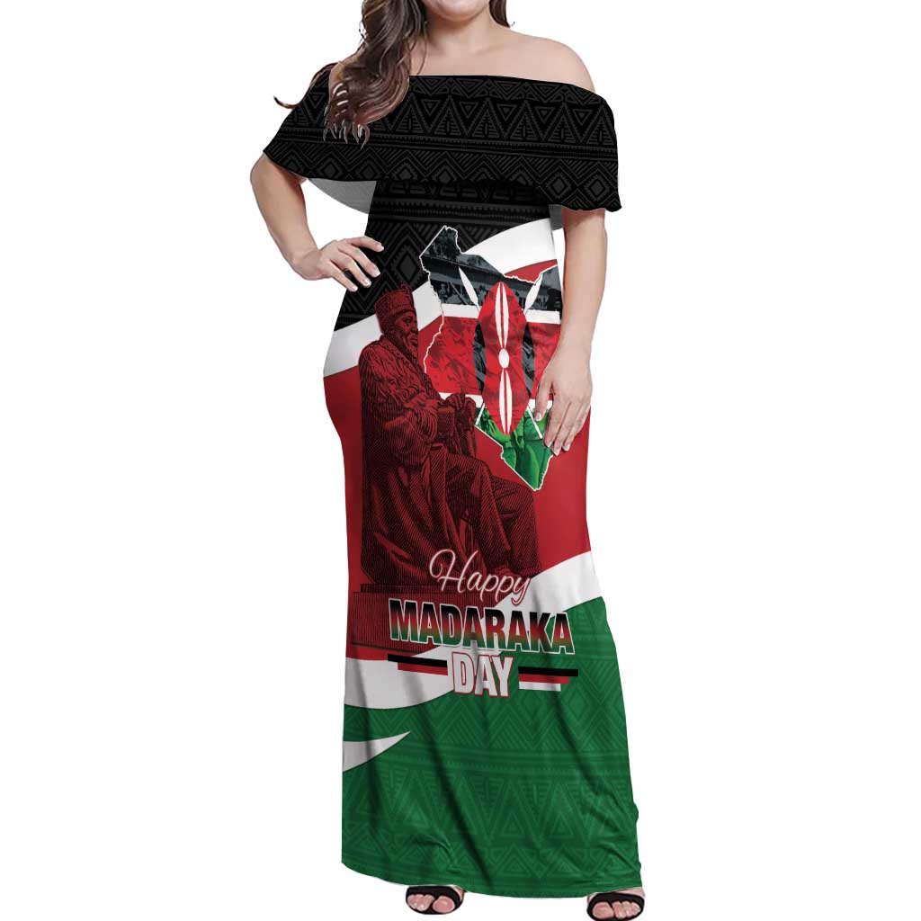 Happy Madaraka Day 2025 Off Shoulder Maxi Dress Kenya Harambee
