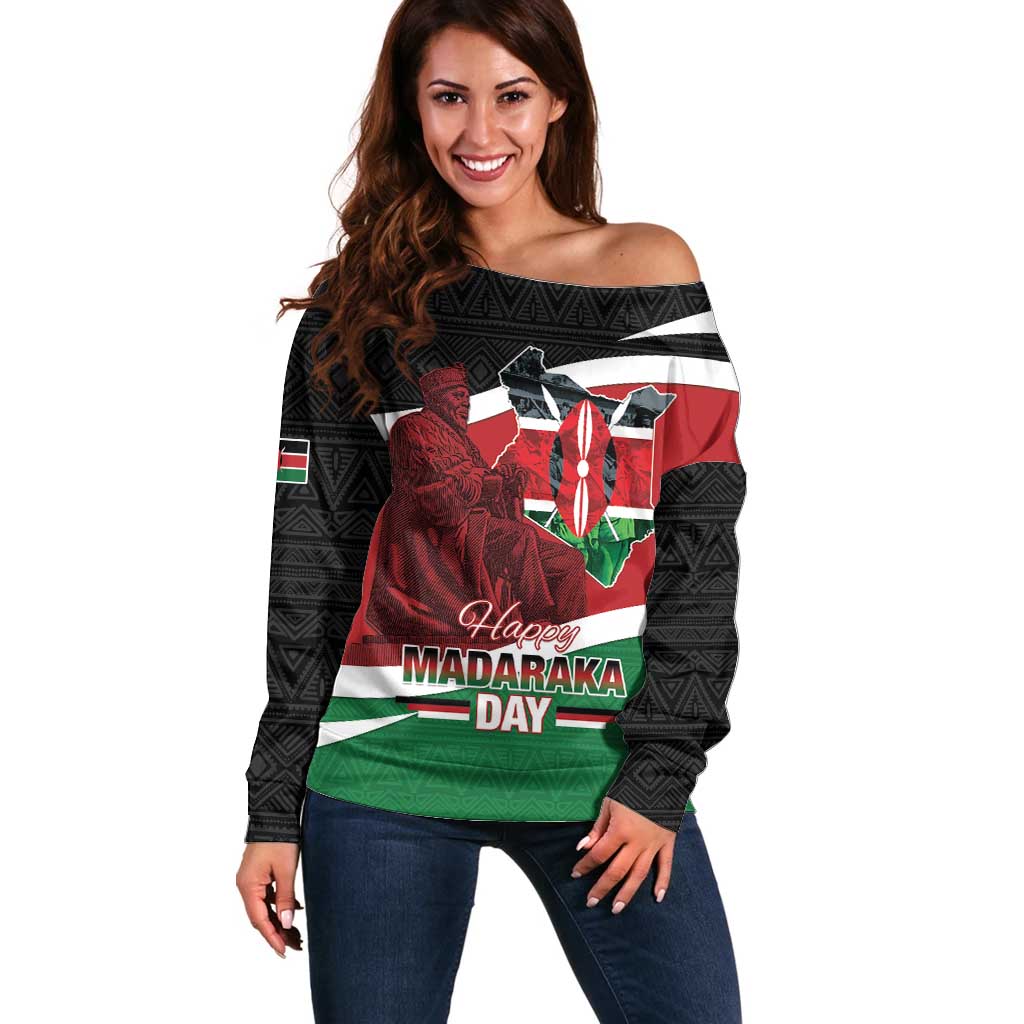 Happy Madaraka Day 2025 Off Shoulder Sweater Kenya Harambee