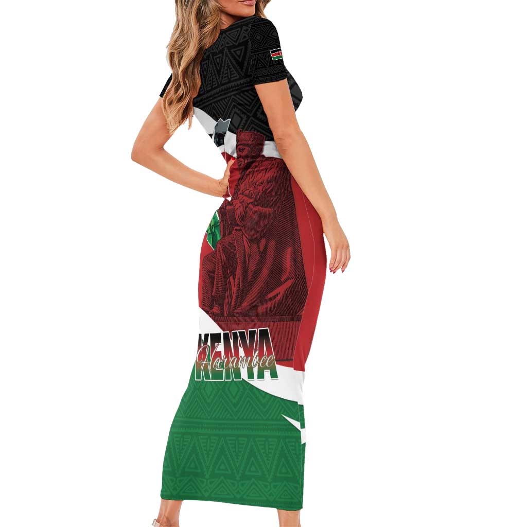 Happy Madaraka Day 2025 Short Sleeve Bodycon Dress Kenya Harambee