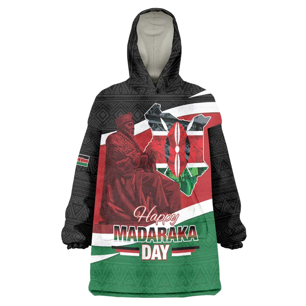 Happy Madaraka Day 2025 Wearable Blanket Hoodie Kenya Harambee