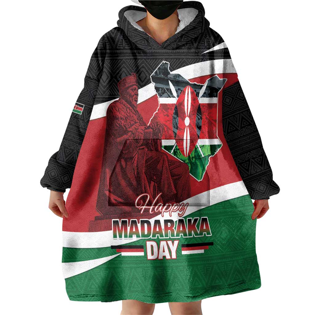 Happy Madaraka Day 2025 Wearable Blanket Hoodie Kenya Harambee