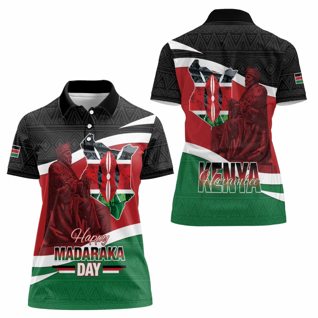 Happy Madaraka Day 2025 Women Polo Shirt Kenya Harambee