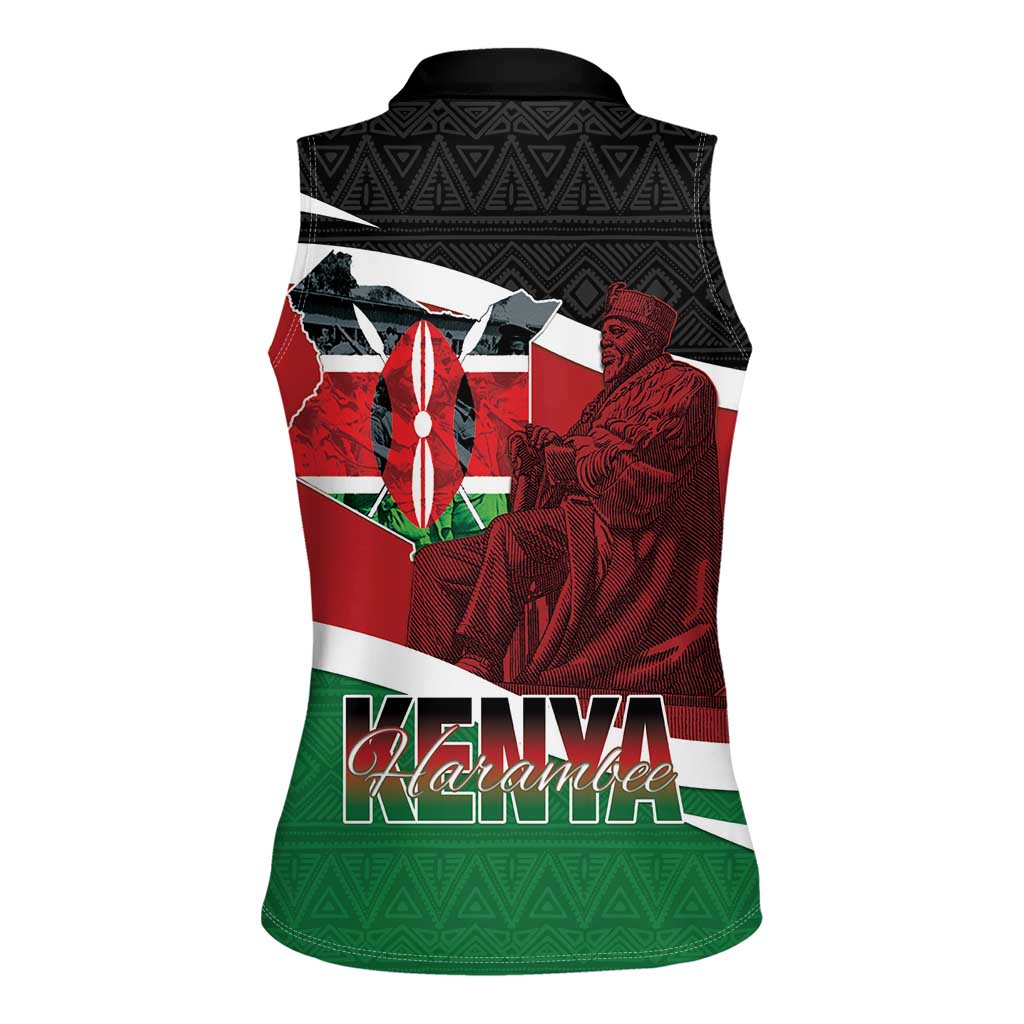 Happy Madaraka Day 2025 Women Sleeveless Polo Shirt Kenya Harambee