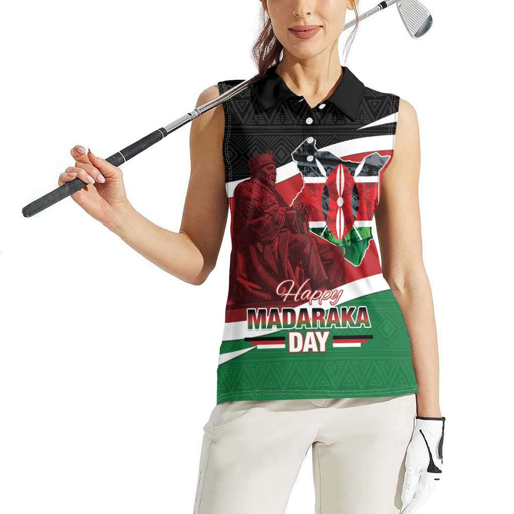 Happy Madaraka Day 2025 Women Sleeveless Polo Shirt Kenya Harambee