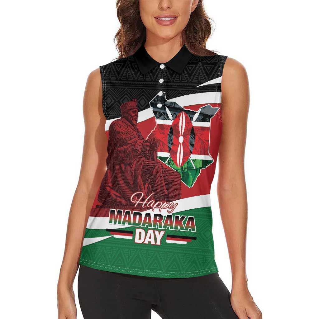 Happy Madaraka Day 2025 Women Sleeveless Polo Shirt Kenya Harambee