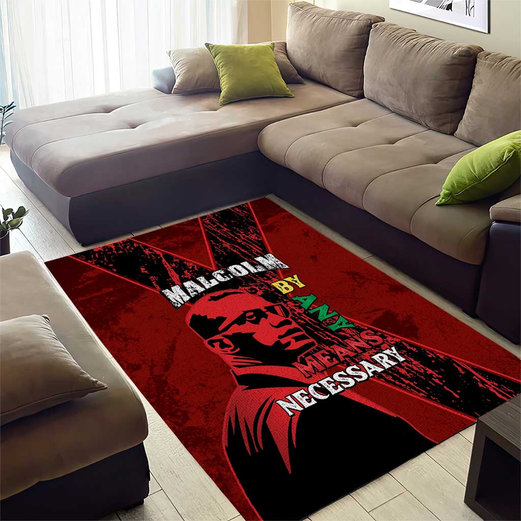 Happy Malcolm X Day Area Rug By Any Means Necessary