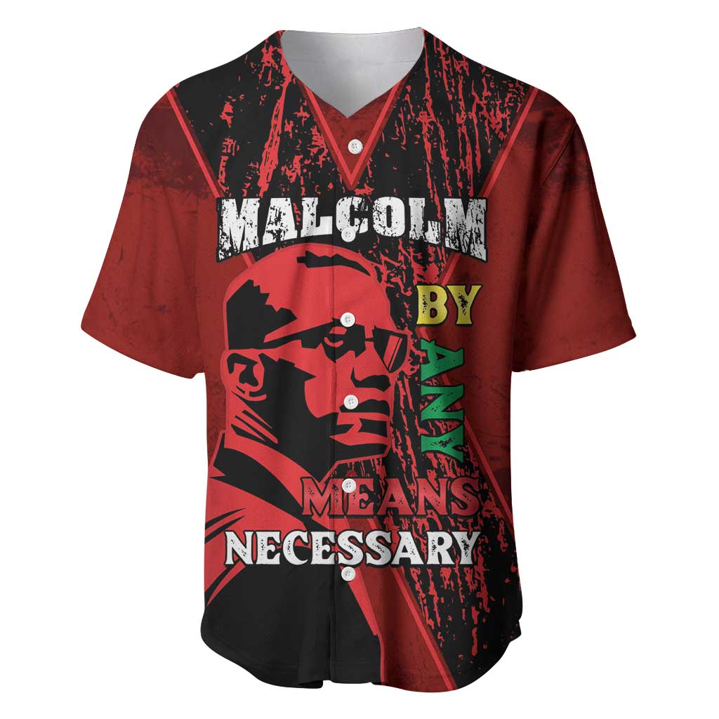 Happy Malcolm X Day Baseball Jersey By Any Means Necessary