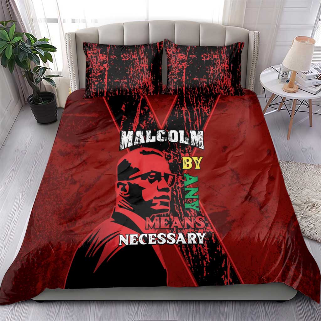 Happy Malcolm X Day Bedding Set By Any Means Necessary