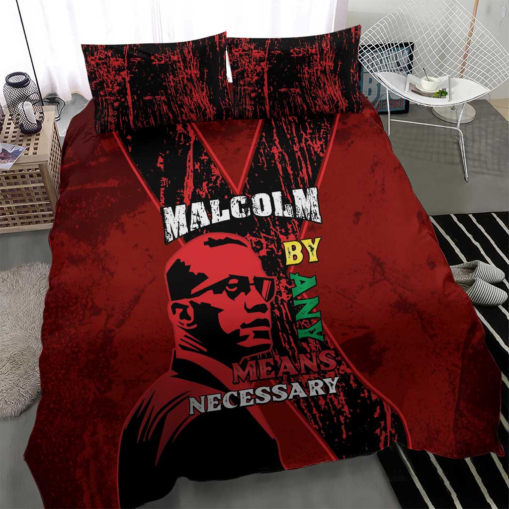 Happy Malcolm X Day Bedding Set By Any Means Necessary