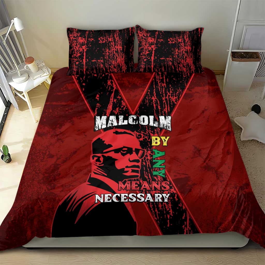 Happy Malcolm X Day Bedding Set By Any Means Necessary