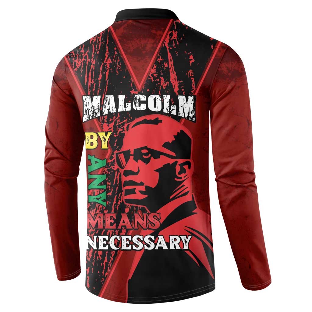 Happy Malcolm X Day Button Sweatshirt By Any Means Necessary