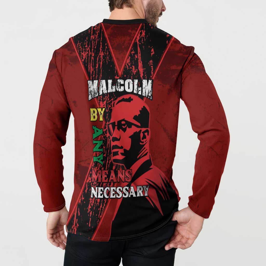 Happy Malcolm X Day Button Sweatshirt By Any Means Necessary