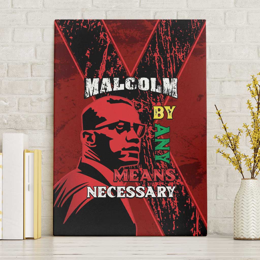 Happy Malcolm X Day Canvas Wall Art By Any Means Necessary