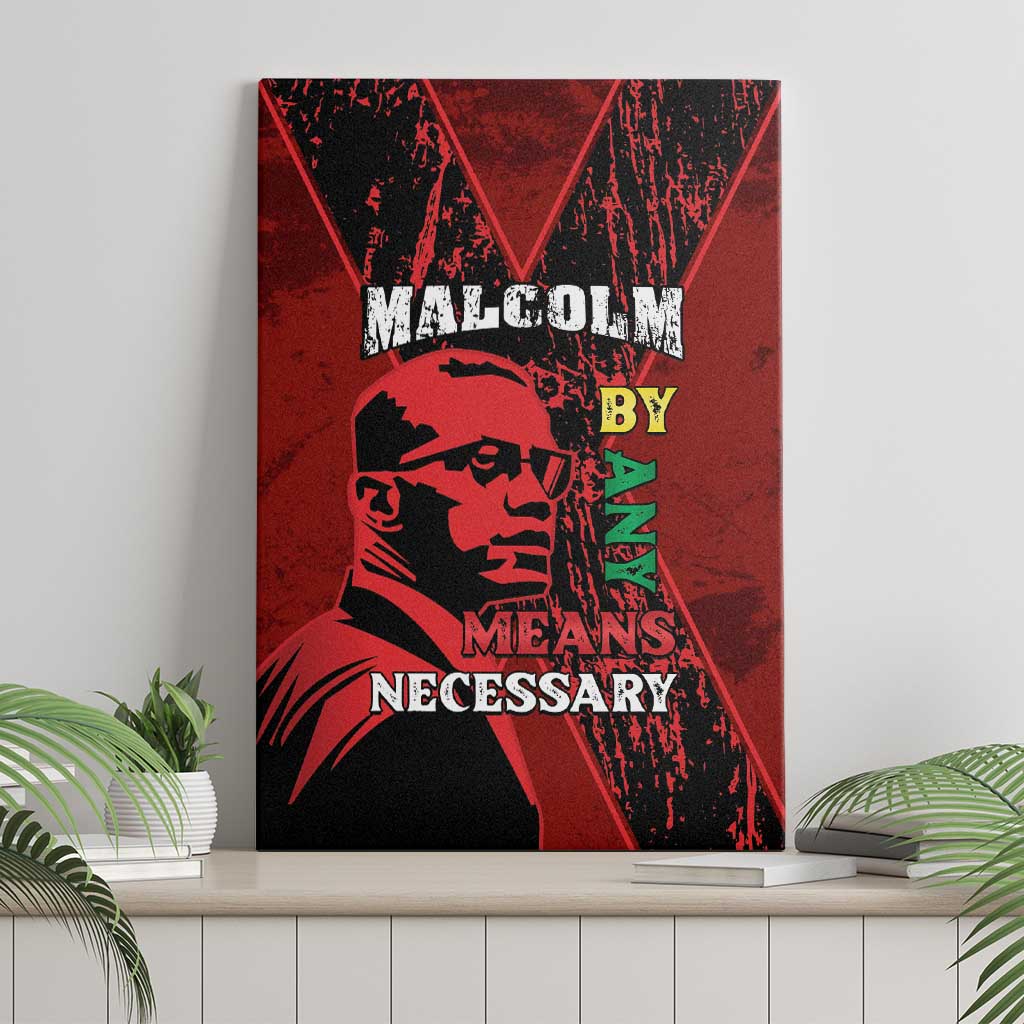 Happy Malcolm X Day Canvas Wall Art By Any Means Necessary