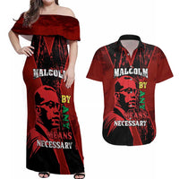 Happy Malcolm X Day Couples Matching Off Shoulder Maxi Dress and Hawaiian Shirt By Any Means Necessary