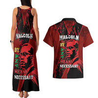 Happy Malcolm X Day Couples Matching Tank Maxi Dress and Hawaiian Shirt By Any Means Necessary