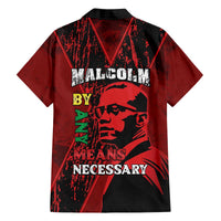 Happy Malcolm X Day Family Matching Off The Shoulder Long Sleeve Dress and Hawaiian Shirt By Any Means Necessary
