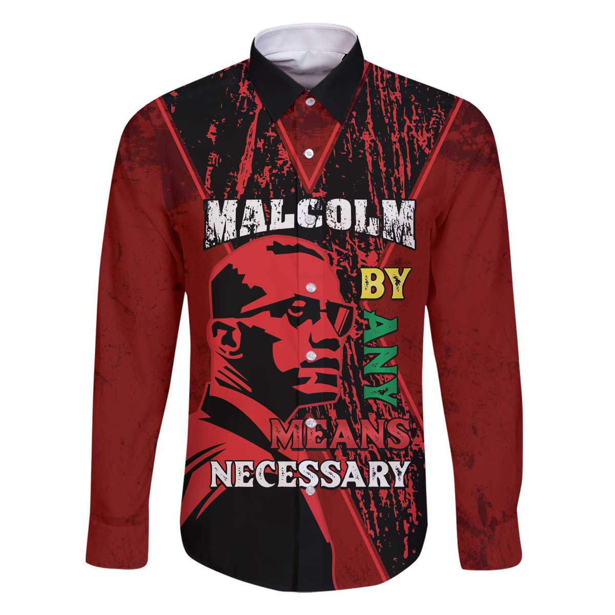 Happy Malcolm X Day Family Matching Off The Shoulder Long Sleeve Dress and Hawaiian Shirt By Any Means Necessary