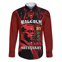 Happy Malcolm X Day Family Matching Off Shoulder Maxi Dress and Hawaiian Shirt By Any Means Necessary