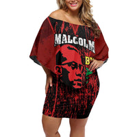 Happy Malcolm X Day Family Matching Off Shoulder Short Dress and Hawaiian Shirt By Any Means Necessary
