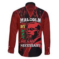 Happy Malcolm X Day Family Matching Puletasi and Hawaiian Shirt By Any Means Necessary