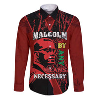 Happy Malcolm X Day Family Matching Short Sleeve Bodycon Dress and Hawaiian Shirt By Any Means Necessary