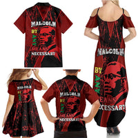 Happy Malcolm X Day Family Matching Summer Maxi Dress and Hawaiian Shirt By Any Means Necessary
