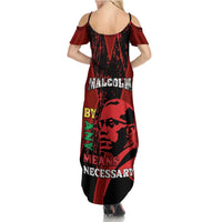 Happy Malcolm X Day Family Matching Summer Maxi Dress and Hawaiian Shirt By Any Means Necessary