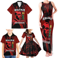 Happy Malcolm X Day Family Matching Tank Maxi Dress and Hawaiian Shirt By Any Means Necessary