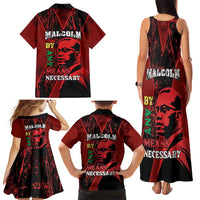 Happy Malcolm X Day Family Matching Tank Maxi Dress and Hawaiian Shirt By Any Means Necessary