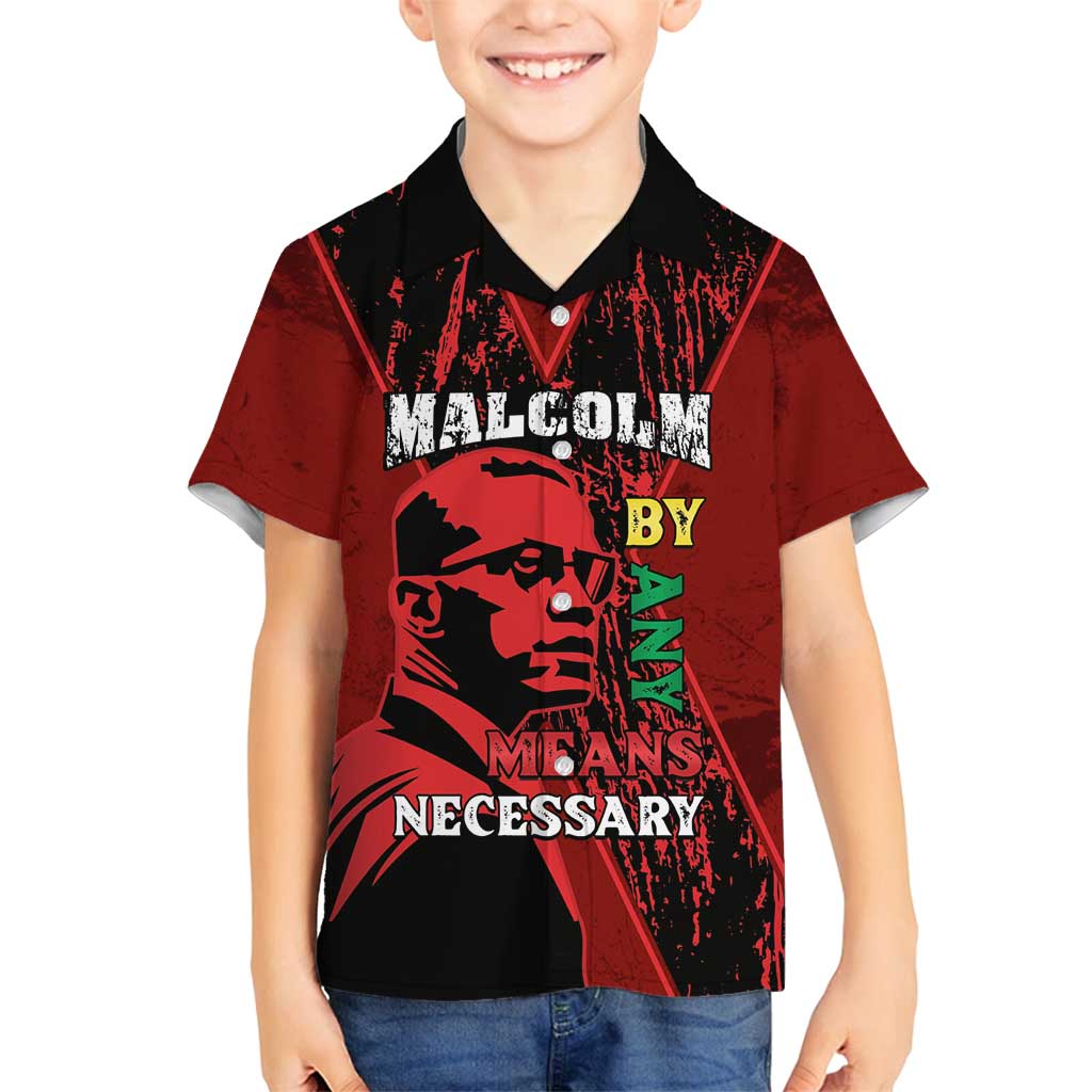 Happy Malcolm X Day Family Matching Tank Maxi Dress and Hawaiian Shirt By Any Means Necessary