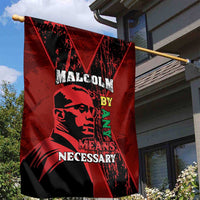 Happy Malcolm X Day Garden Flag By Any Means Necessary