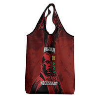 Happy Malcolm X Day Grocery Bag By Any Means Necessary