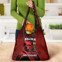 Happy Malcolm X Day Grocery Bag By Any Means Necessary