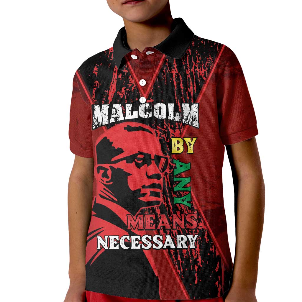 Happy Malcolm X Day Kid Polo Shirt By Any Means Necessary