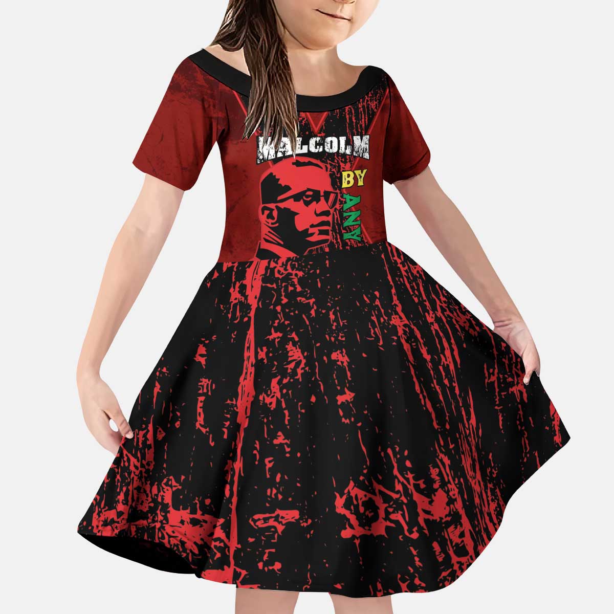 Happy Malcolm X Day Kid Short Sleeve Dress By Any Means Necessary