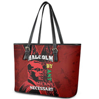 Happy Malcolm X Day Leather Tote Bag By Any Means Necessary