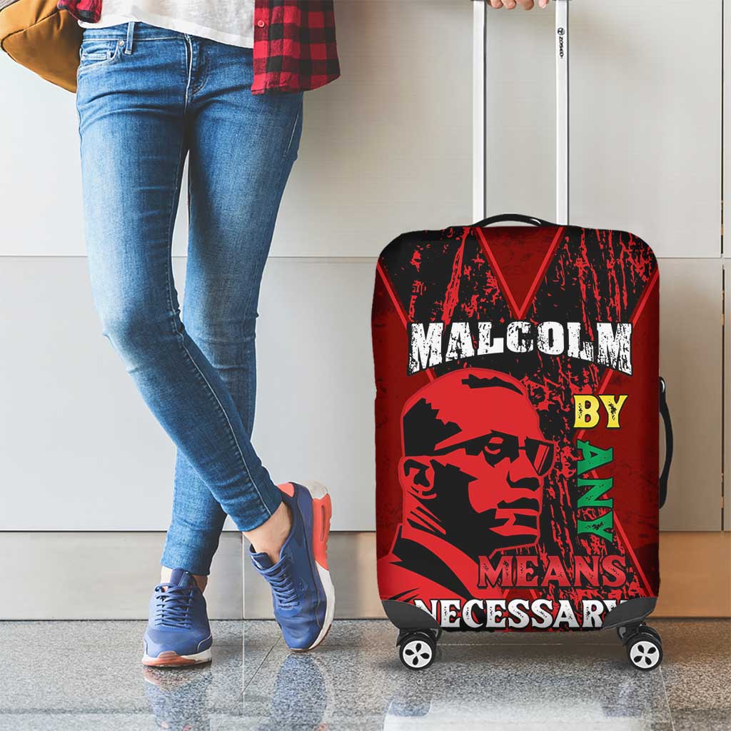 Happy Malcolm X Day Luggage Cover By Any Means Necessary