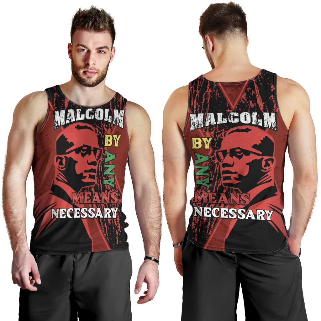 Happy Malcolm X Day Men Tank Top By Any Means Necessary