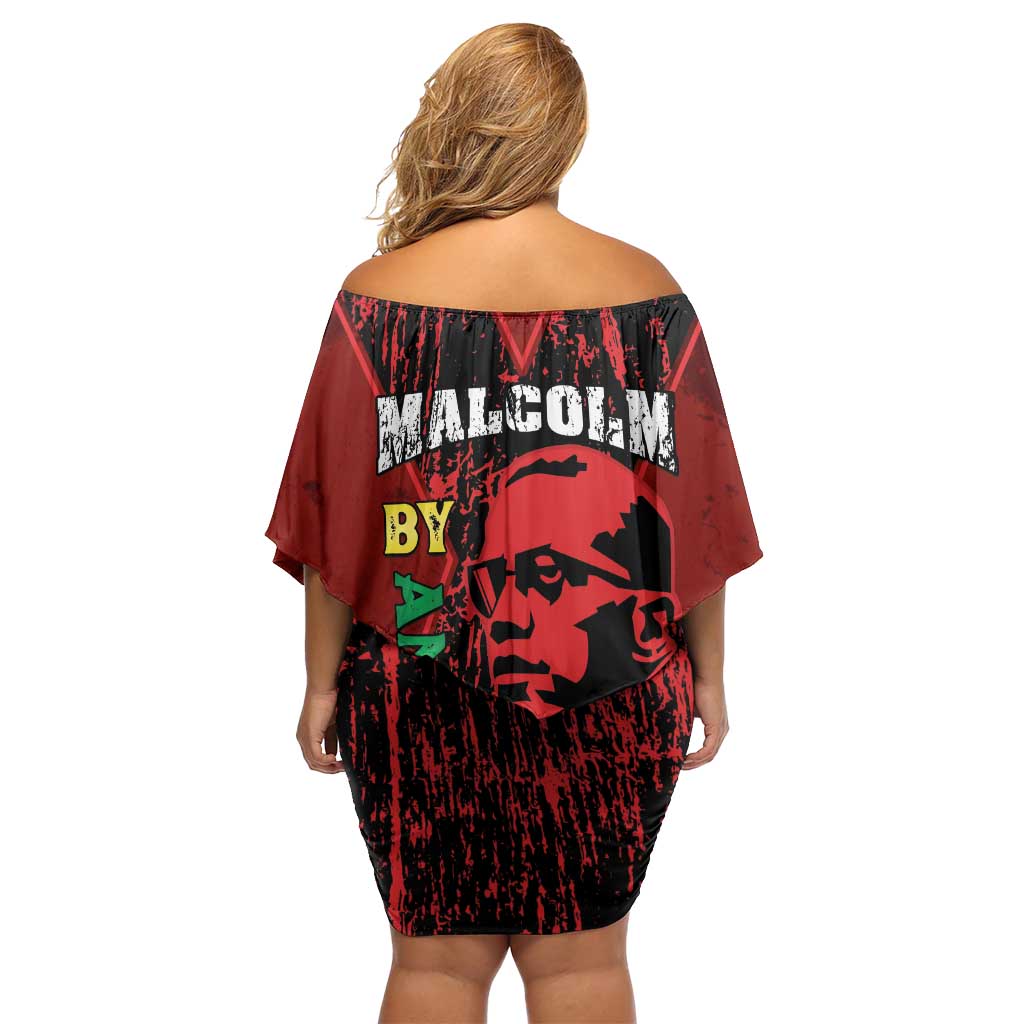 Happy Malcolm X Day Off Shoulder Short Dress By Any Means Necessary