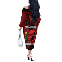 Happy Malcolm X Day Off The Shoulder Long Sleeve Dress By Any Means Necessary