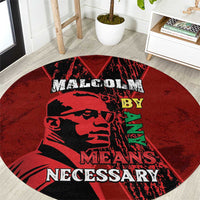 Happy Malcolm X Day Round Carpet By Any Means Necessary