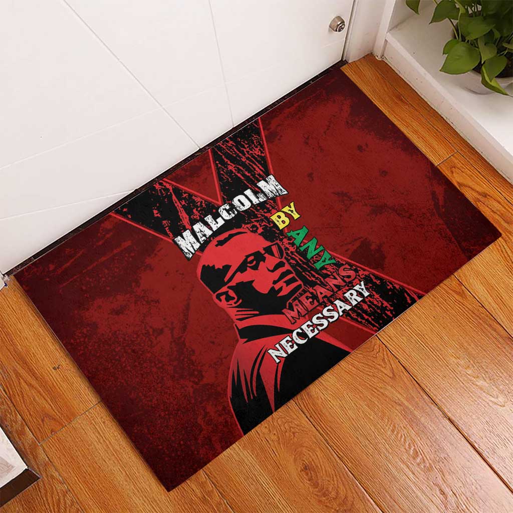 Happy Malcolm X Day Rubber Doormat By Any Means Necessary