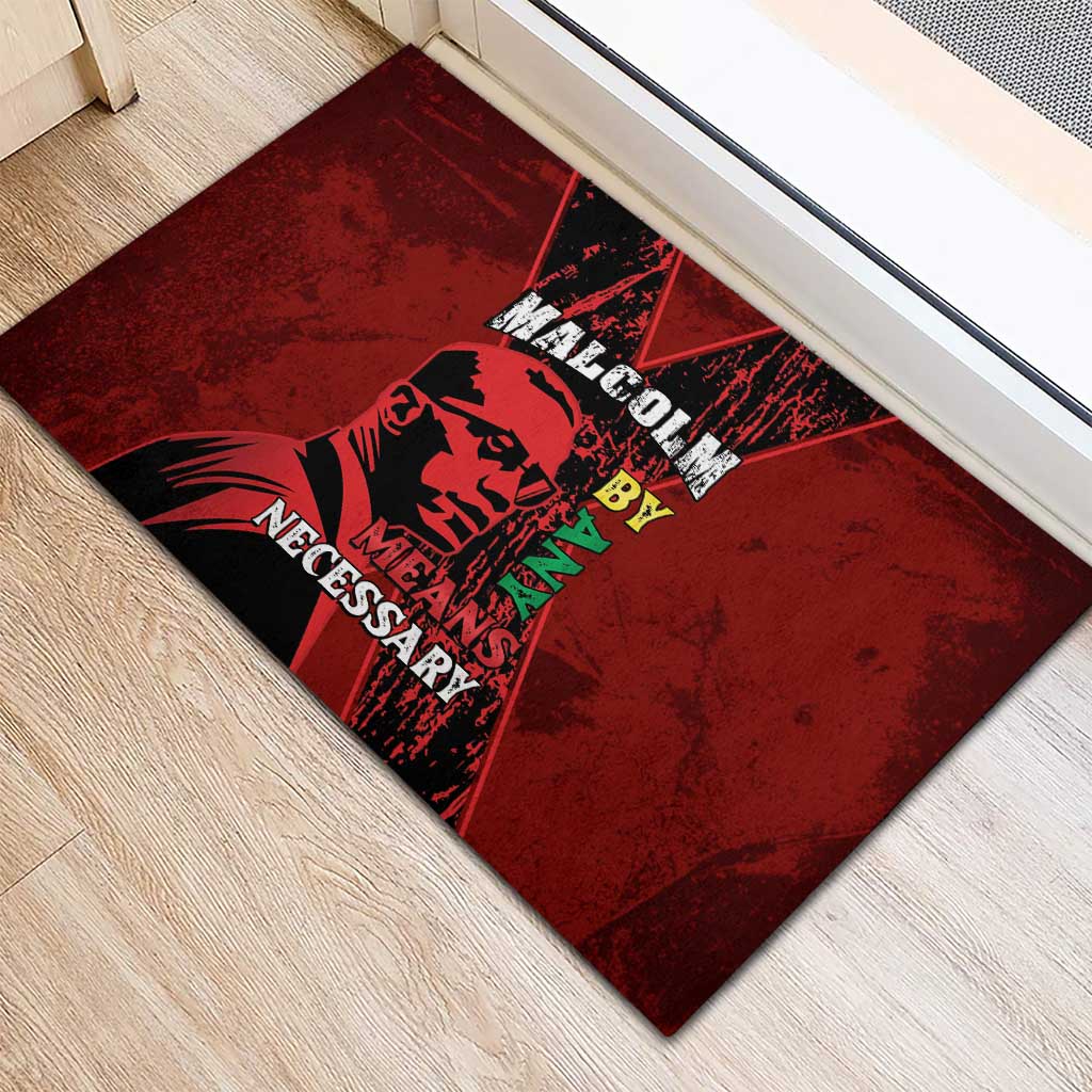 Happy Malcolm X Day Rubber Doormat By Any Means Necessary