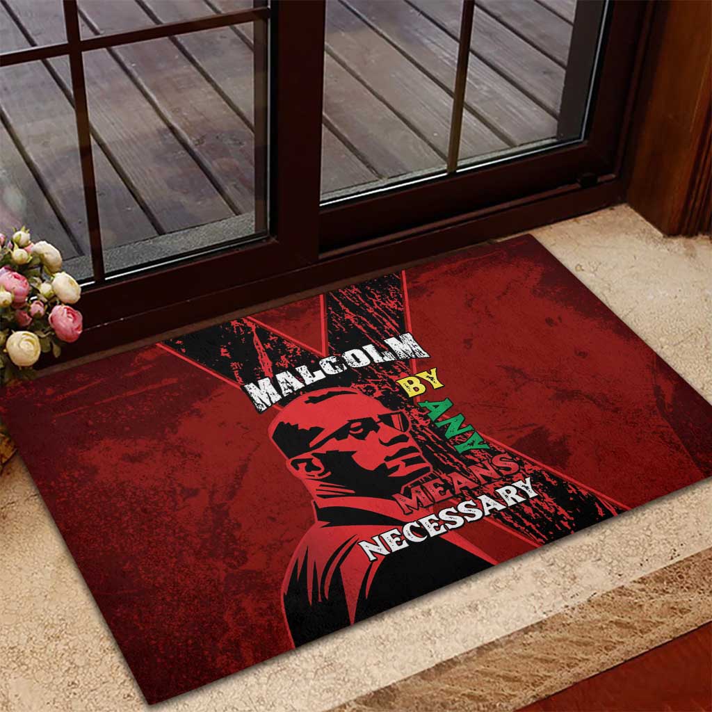 Happy Malcolm X Day Rubber Doormat By Any Means Necessary